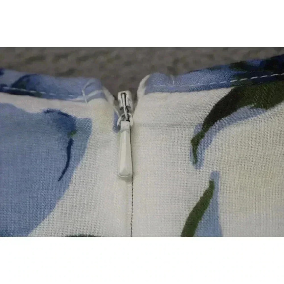 Lulus Zahara Blue and White Floral Midi Dress-Size XL-Lined-Handkerchief Hem - Picture 7 of 8